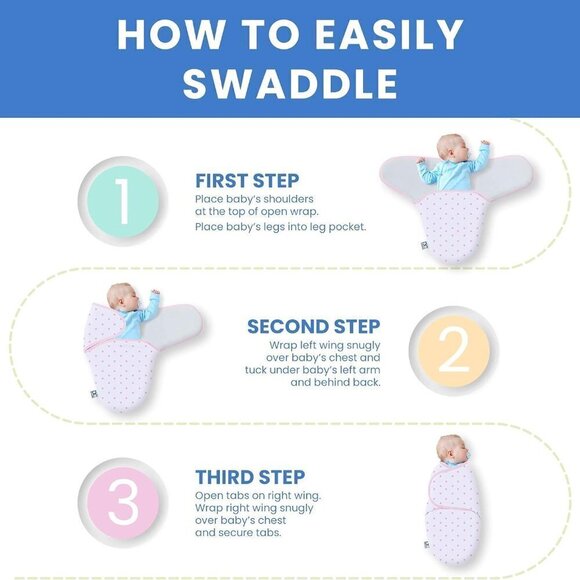 Delta Children Little Lambs Adjustable Swaddle Wrap - Premium Cotton 0-3 Months - Picture 3 of 3